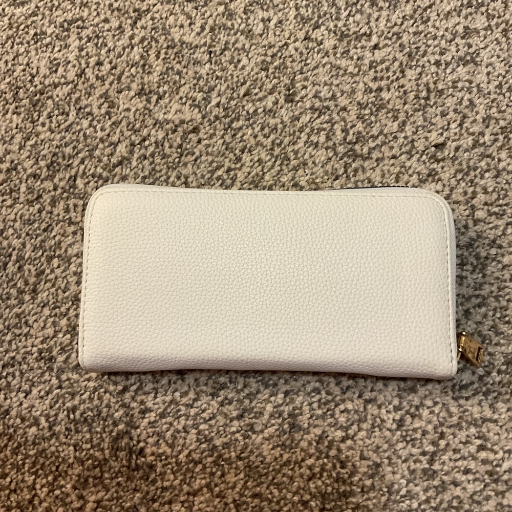 White Zip-Around Leather Wallet - Women's Wallet